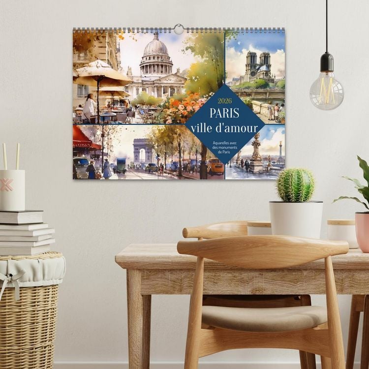 Produktbild: Paris, ville d'amour (Calendrier mural 2026 DIN A3 vertical), CALVENDO calendrier mensuel