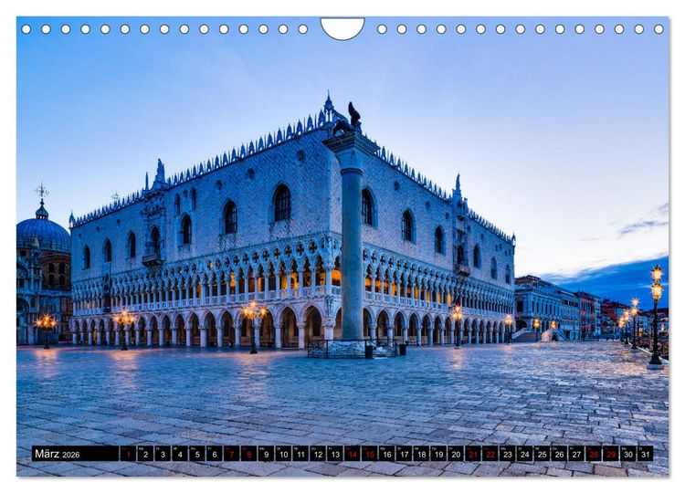 Produktbild: Venedig - Pal&auml;ste, Br&uuml;cken und Kan&auml;le (Wandkalender 2026 DIN A4 quer), CALVENDO Monatskalender