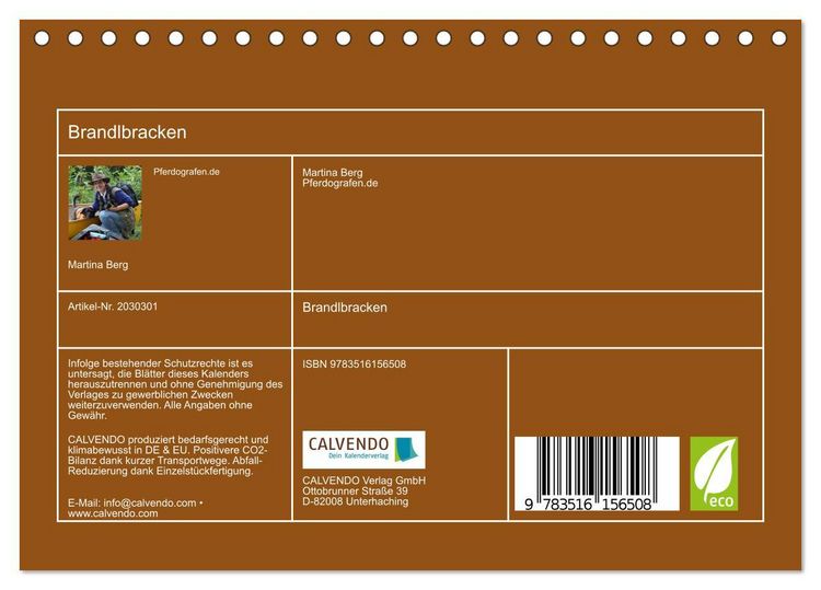 Produktbild: Brandlbracken (Tischkalender 2026 DIN A5 quer), CALVENDO Monatskalender