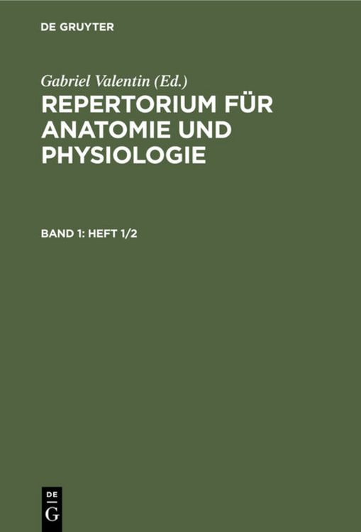 Produktbild: Repertorium f&uuml;r Anatomie und Physiologie. Band 1(Heft 1/2)