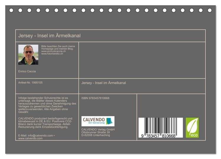 Produktbild: Jersey - Insel im &Auml;rmelkanal (Tischkalender 2026 DIN A5 quer), CALVENDO Monatskalender