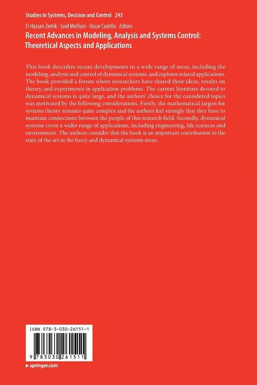Produktbild: Recent Advances in Modeling, Analysis and Systems Control: Theoretical Aspects and Applications