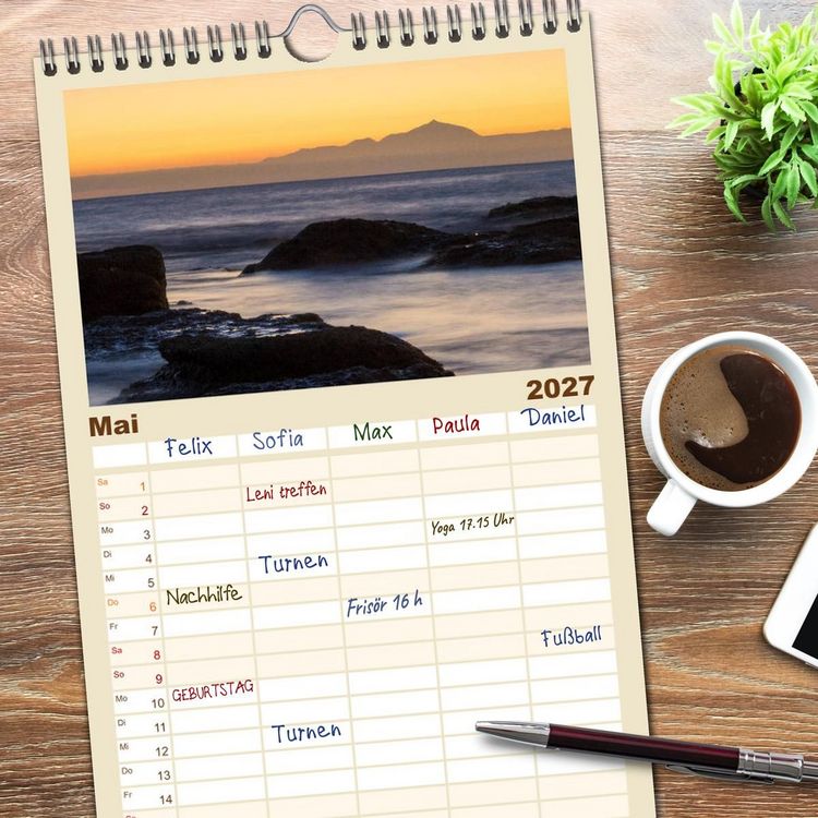 Produktbild: Familienplaner 2027 - Gran Canaria - Extrabreite Landschaften mit 5 Spalten (Wandkalender, 21 x 45 cm) CALVENDO