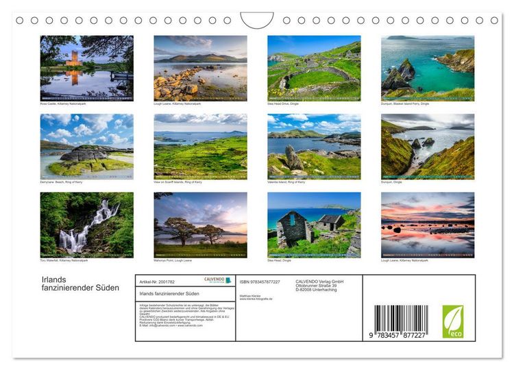 Produktbild: Irlands fanzinierender S&uuml;den (Wandkalender 2026 DIN A4 quer), CALVENDO Monatskalender