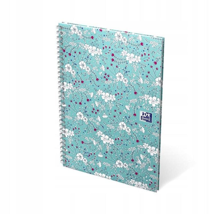 Produktbild: Oxford GO Floral Spiralbuch A5, liniert 7 mm, Softcover mit Soft Touch Finish, wei&szlig;e Doppelspirale, 60 Blatt, Optik Paper, SCRIBZEE-kompatibel, 1 St&uuml;ck sortiert