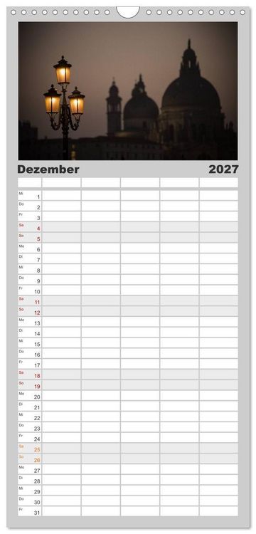 Produktbild: Familienplaner 2027 - Venedig bei Nacht mit 5 Spalten (Wandkalender, 21 x 45 cm) CALVENDO
