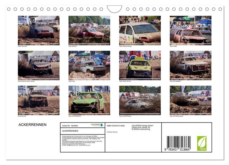 Produktbild: ACKERRENNEN (Wandkalender 2026 DIN A4 quer), CALVENDO Monatskalender