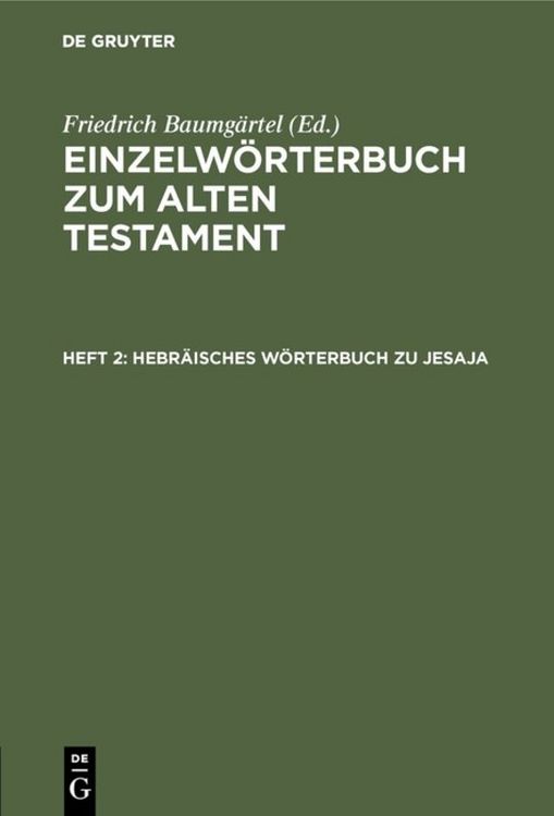 Produktbild: Hebr&auml;isches W&ouml;rterbuch zu Jesaja