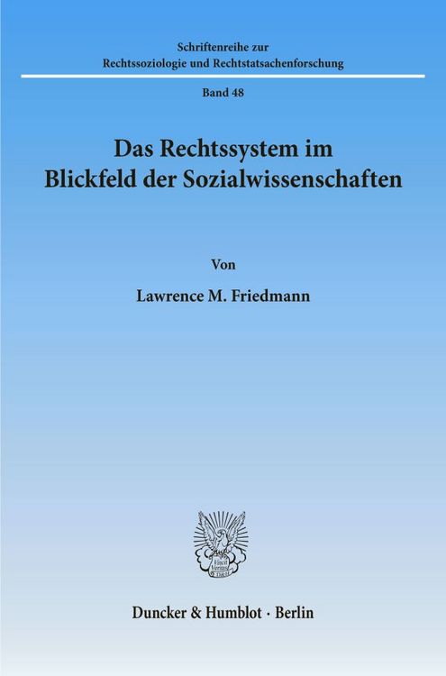 Produktbild: Das Rechtssystem im Blickfeld der Sozialwissenschaften.