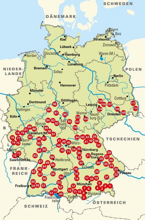Produktbild: BVA Die 111 sch&ouml;nsten Radtouren in Deutschlands S&uuml;den