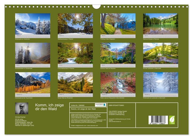 Produktbild: Komm, ich zeige dir den Wald (Wandkalender 2026 DIN A3 quer), CALVENDO Monatskalender
