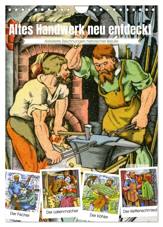 Produktbild: Altes Handwerk: Historische Zeichnungen neu entdeckt (Wandkalender 2026 DIN A4 hoch), CALVENDO Monatskalender