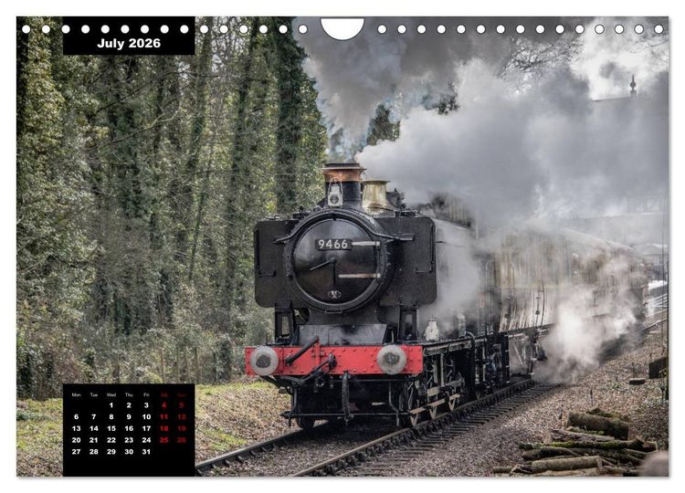 Produktbild: Assorted photographs of STEAM LOCOMOTIVES (Wall Calendar 2026 DIN A4 landscape), CALVENDO 12 Month Wall Calendar