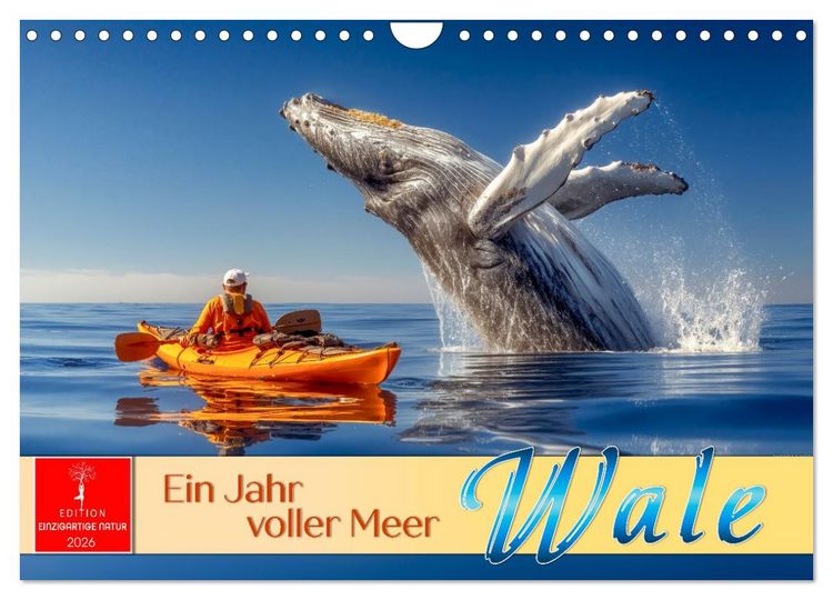 Produktbild: Wale - ein Jahr voller Meer (Wandkalender 2026 DIN A4 quer), CALVENDO Monatskalender