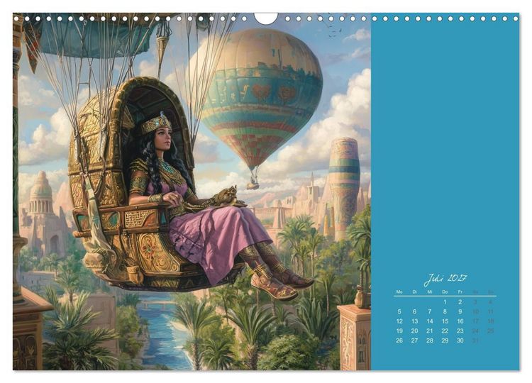 Produktbild: Mit KI durch die Epochen und L&uuml;fte (Wandkalender 2027 DIN A3 quer), CALVENDO Monatskalender
