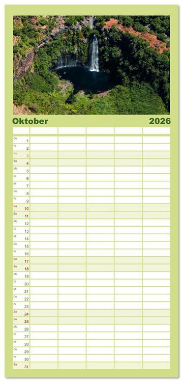 Produktbild: Familienplaner 2026 - &Icirc;le de la R&eacute;union - Das franz&ouml;sische Paradies im Indischen Ozean mit 5 Spalten (Wandkalender, 21 x 45 cm) CALVENDO
