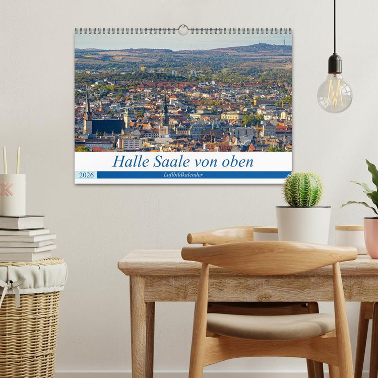 Produktbild: Halle an der Saale von oben (Wandkalender 2026 DIN A3 quer), CALVENDO Monatskalender
