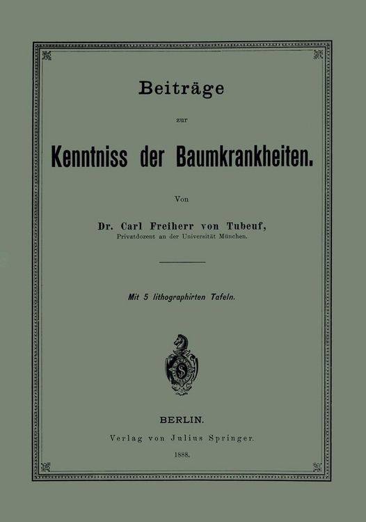 Produktbild: Beitr&auml;ge zur Kenntniss der Baumkrankheiten
