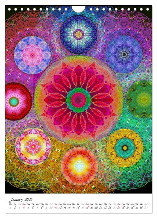 Produktbild: MANDALA COMPOSITIONS (Wall Calendar 2026 DIN A4 portrait), CALVENDO 12 Month Wall Calendar