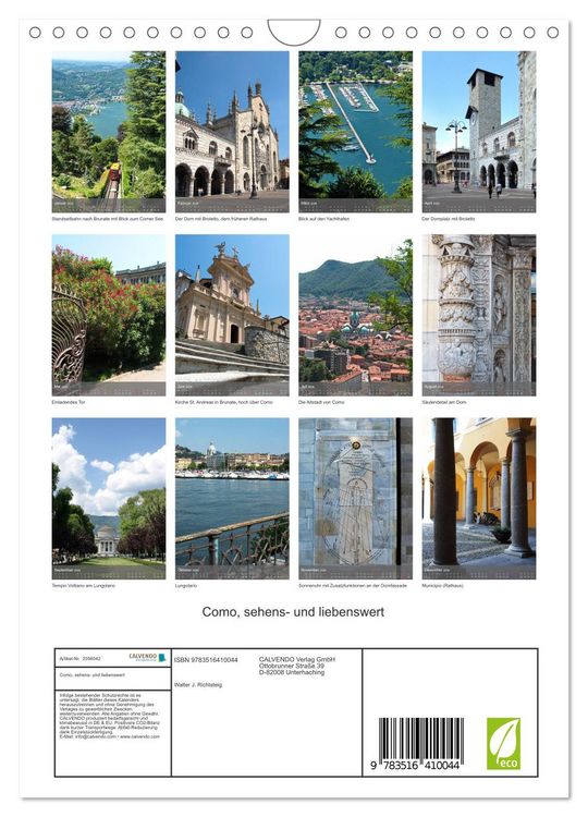 Produktbild: Como, sehens- und liebenswert (Wandkalender 2026 DIN A4 hoch), CALVENDO Monatskalender