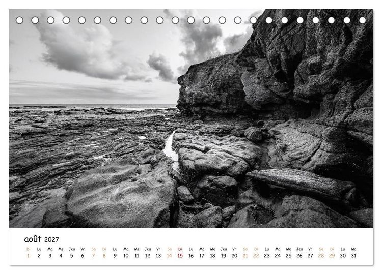 Produktbild: Terres de contraste &ndash; Une ann&eacute;e en monochrome (Calendrier de bureau 2027 DIN A5 vertical), CALVENDO calendrier mensuel