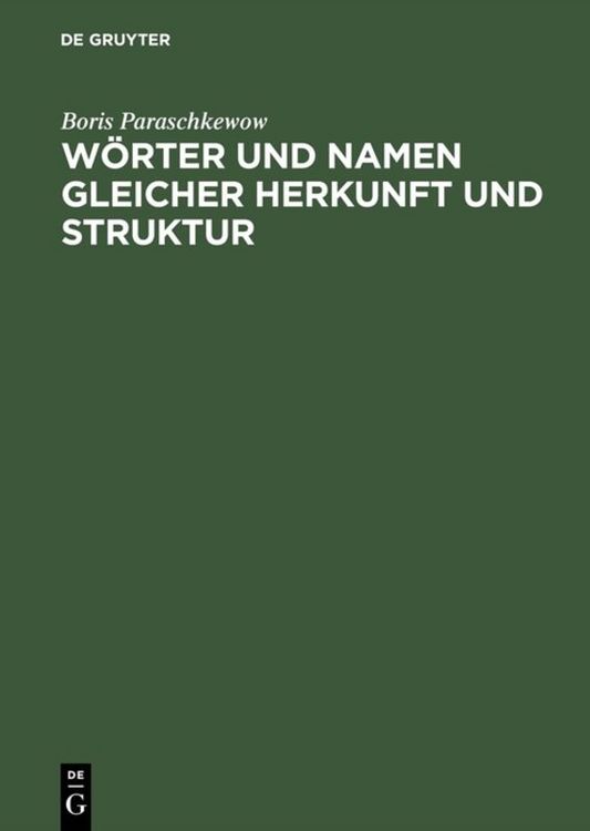 Produktbild: W&ouml;rter und Namen gleicher Herkunft und Struktur