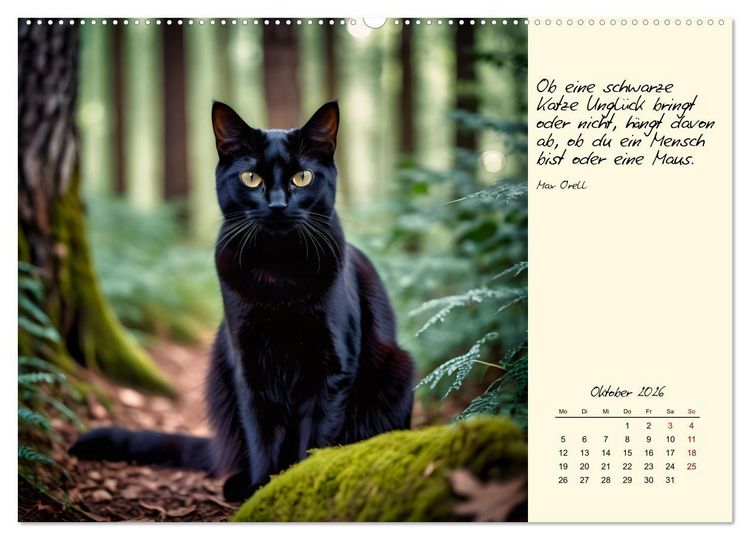 Produktbild: Katzen - Charakter und Sch&ouml;nheit (hochwertiger Premium Wandkalender 2026 DIN A2 quer), Kunstdruck in Hochglanz