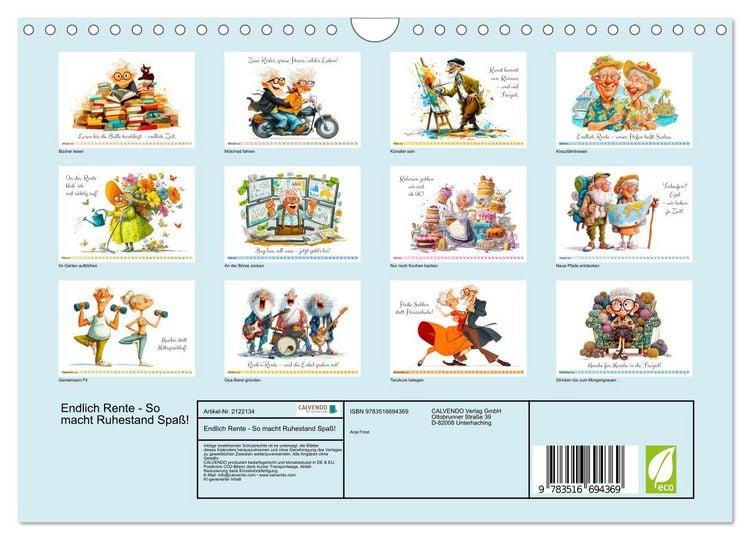 Produktbild: Endlich Rente - So macht Ruhestand Spa&szlig;! (Wandkalender 2026 DIN A4 quer), CALVENDO Monatskalender