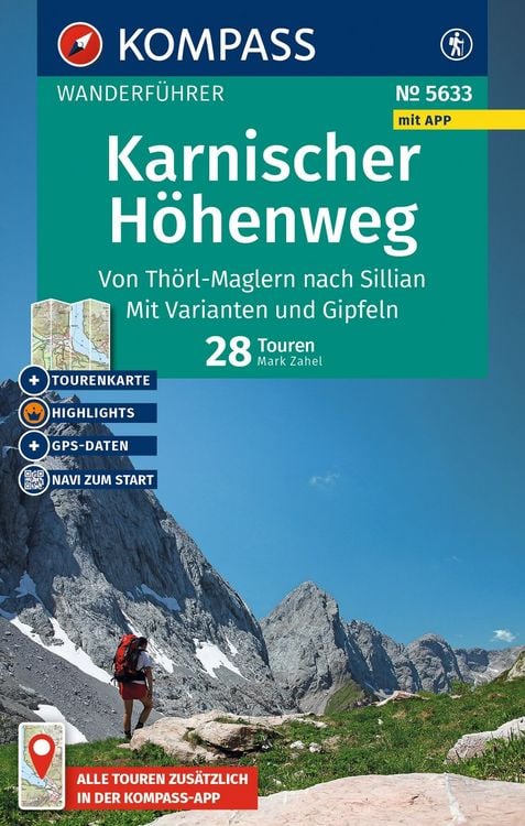 Produktbild: KOMPASS Wanderf&uuml;hrer Karnischer H&ouml;henweg, Von Th&ouml;rl-Maglern nach Sillian, Mit Varianten und Gipfeln, 28 Touren mit Extra-Tourenkarte