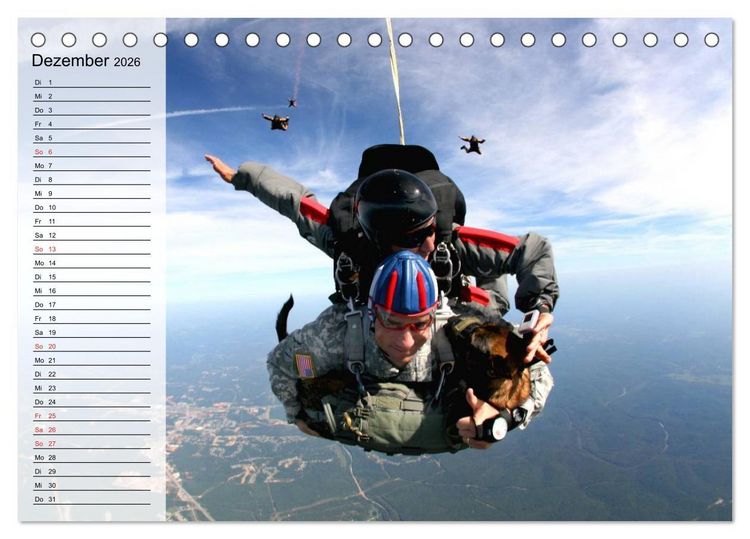 Produktbild: Fallschirmspringer. Absprung der U.S. Navy Seals (Tischkalender 2026 DIN A5 quer), CALVENDO Monatskalender