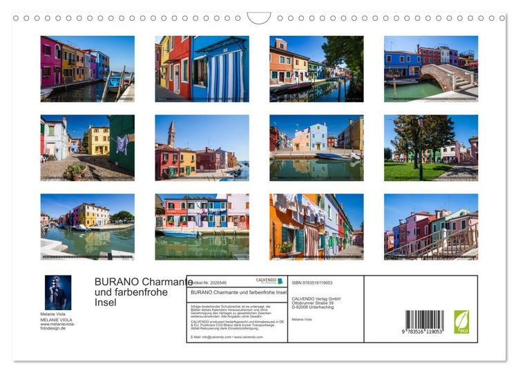 Produktbild: BURANO Charmante und farbenfrohe Insel (Wandkalender 2026 DIN A3 quer), CALVENDO Monatskalender