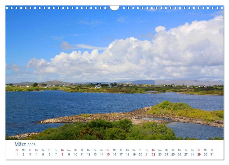 Produktbild: Irland 2026. Impressionen zwischen gr&uuml;nen H&uuml;geln und blauen K&uuml;sten (Wandkalender 2026 DIN A3 quer), CALVENDO Monatskalender