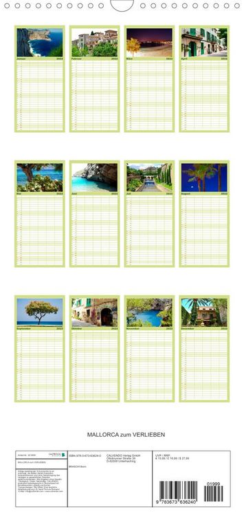 Produktbild: Familienplaner MALLORCA zum VERLIEBEN (Wandkalender 2022 , 21 cm x 45 cm, hoch)