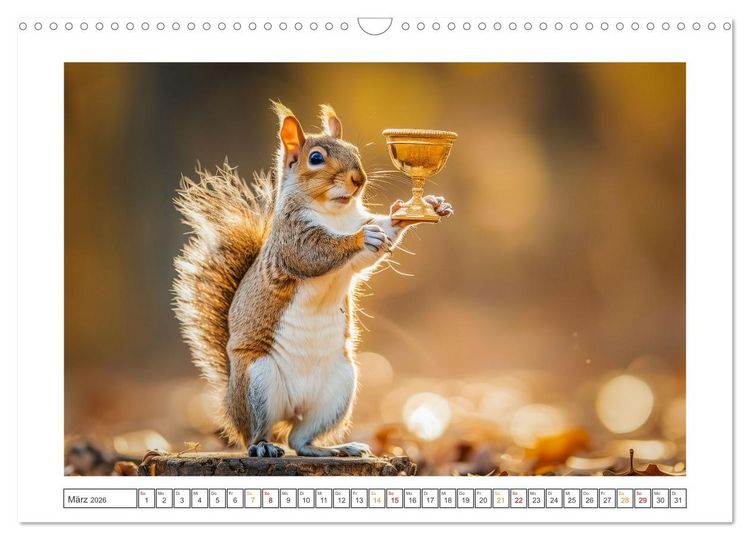 Produktbild: Lustige Eichh&ouml;rnchen (Wandkalender 2026 DIN A3 quer), CALVENDO Monatskalender