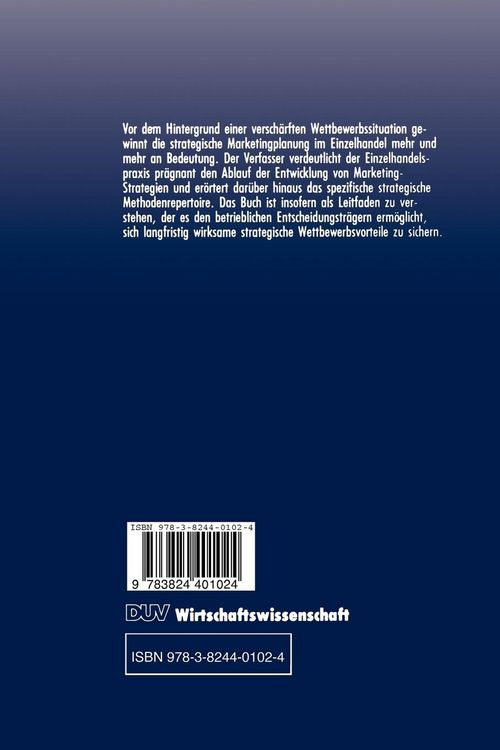 Produktbild: Strategische Marketingplanung im Einzelhandel