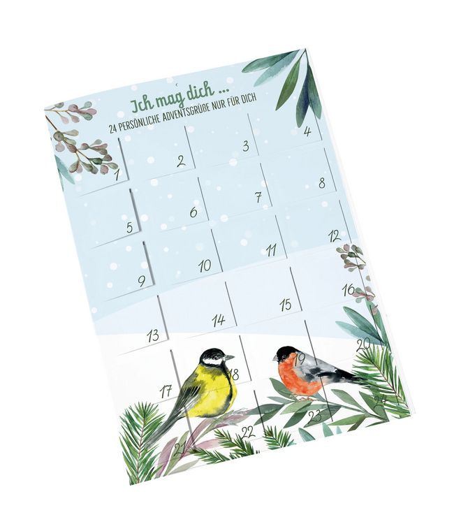 Produktbild: Ich mag dich - 24 pers&ouml;nliche Adventsgr&uuml;&szlig;e nur f&uuml;r dich