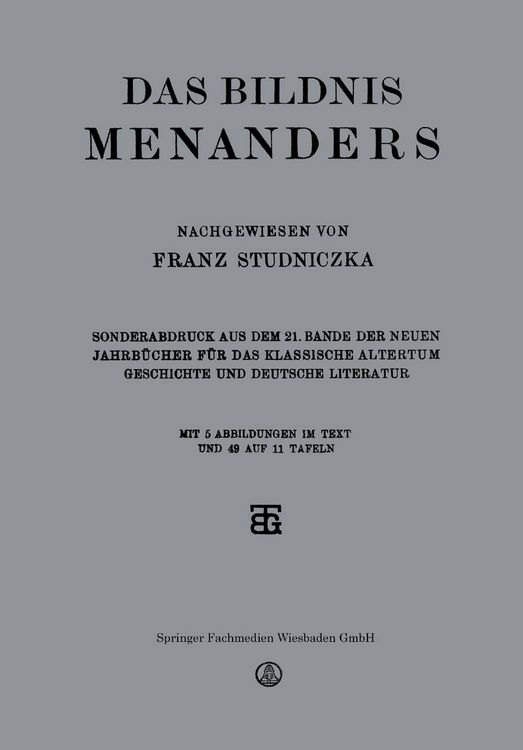 Produktbild: Das Bildnis Menanders