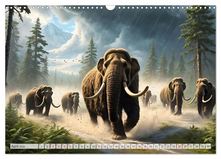 Produktbild: Im urzeitlichen Reich des Mammuts (Wandkalender 2026 DIN A3 quer), CALVENDO Monatskalender