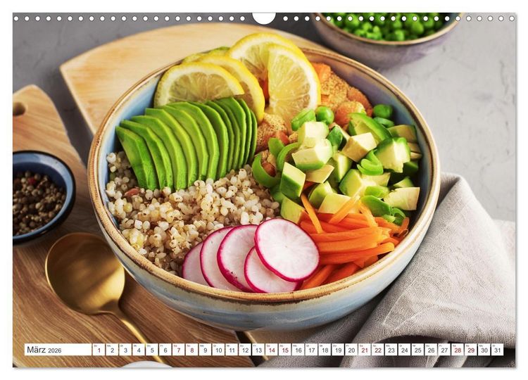 Produktbild: Vegane Bowls - Eine Sch&uuml;ssel voller Geschmack (Wandkalender 2026 DIN A3 quer), CALVENDO Monatskalender
