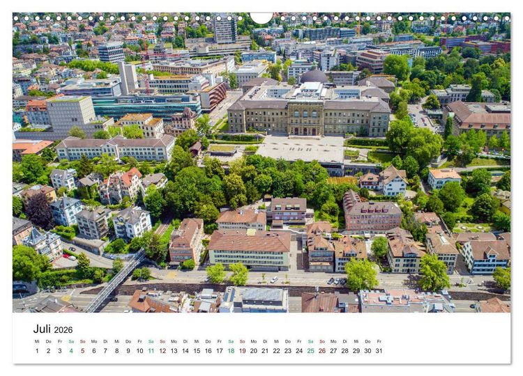 Produktbild: Luftbildkalender Z&uuml;rich (Wandkalender 2026 DIN A3 quer), CALVENDO Monatskalender