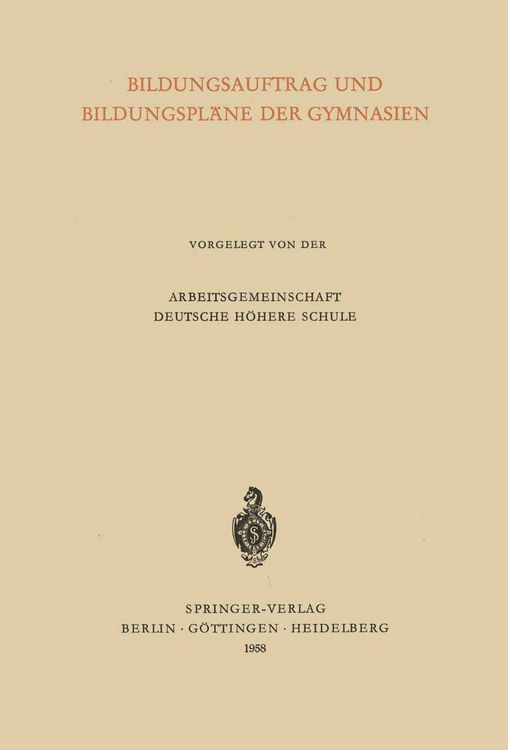 Produktbild: Bildungsauftrag und Bildungspl&auml;ne der Gymnasien