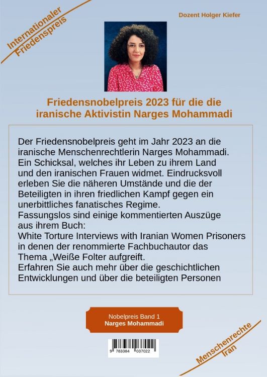 Produktbild: Friedensnobelpreis 2023 f&uuml;r die die iranische Aktivistin Narges Mohammadi