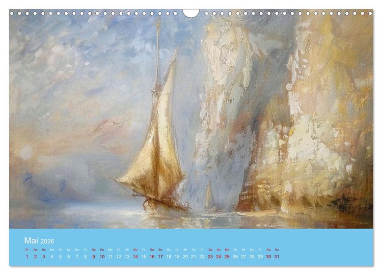 Produktbild: Das trunkene Schiff mit Bildern im William Turner-Stil (Wandkalender 2026 DIN A3 quer), CALVENDO Monatskalender