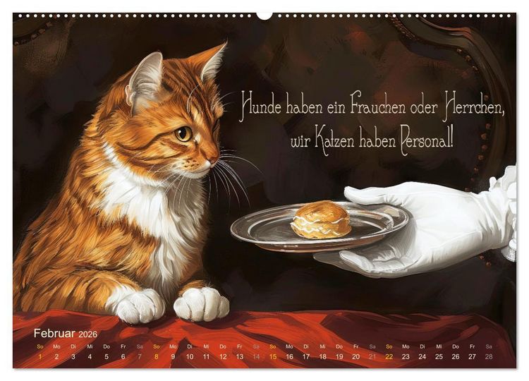 Produktbild: Samtpfotenspr&uuml;che (Wandkalender 2026 DIN A2 quer), CALVENDO Monatskalender