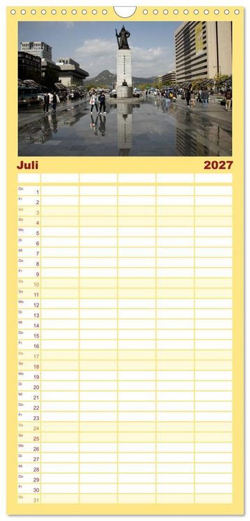 Produktbild: Familienplaner 2027 - Seoul mit 5 Spalten (Wandkalender, 21 x 45 cm) CALVENDO