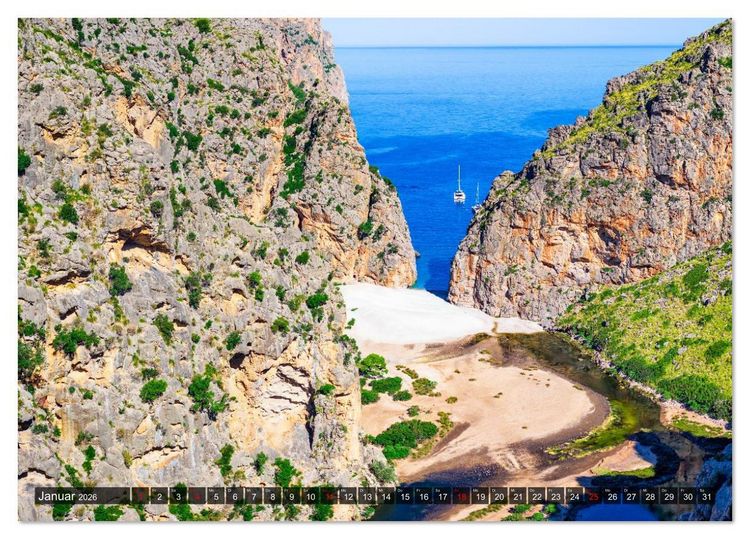Produktbild: Mallorca - einzigartige Luftbildaufnahmen (Tischkalender 2026 DIN A5 quer), CALVENDO Monatskalender