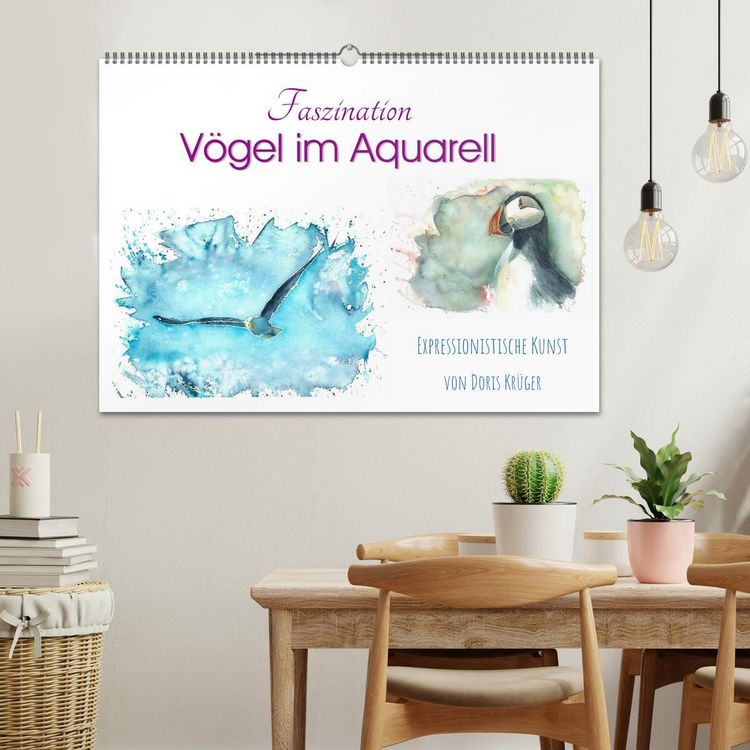 Produktbild: Faszination V&ouml;gel im Aquarell - Expressionistische Kunst von Doris Kr&uuml;ger (Wandkalender 2026 DIN A2 quer), CALVENDO Monatskalender