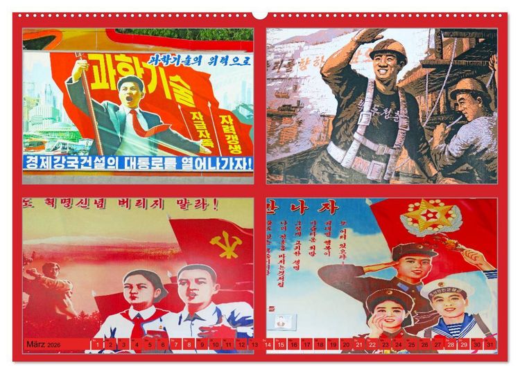 Produktbild: NORDKOREA - SCH&Ouml;NES UNGEW&Ouml;HNLICHES FARBIGES FREUNDLICHES (hochwertiger Premium Wandkalender 2026 DIN A2 quer), Kunstdruck in Hochglanz