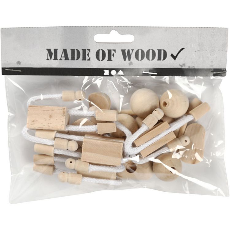 Produktbild: Creativ Company Biege-Figuren aus Holz, H 12 cm, 4er Set