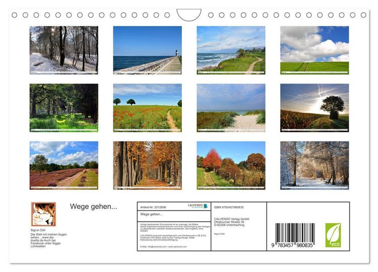 Produktbild: Wege gehen... (Wandkalender 2026 DIN A4 quer), CALVENDO Monatskalender